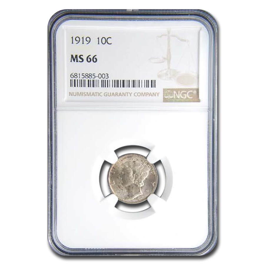 1919 Mercury Dime MS-66 NGC