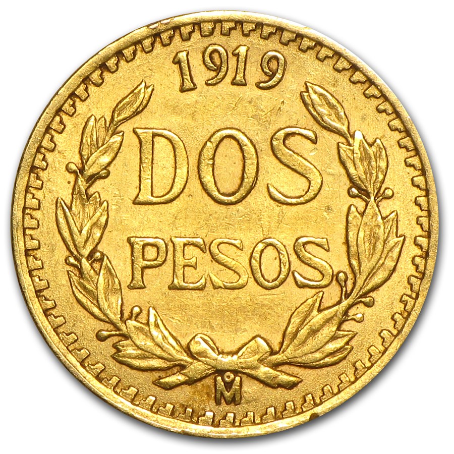 Buy 1919 Mexico Gold 2 Pesos AU | APMEX