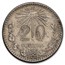1919 Mexico Silver 20 Centavos AU