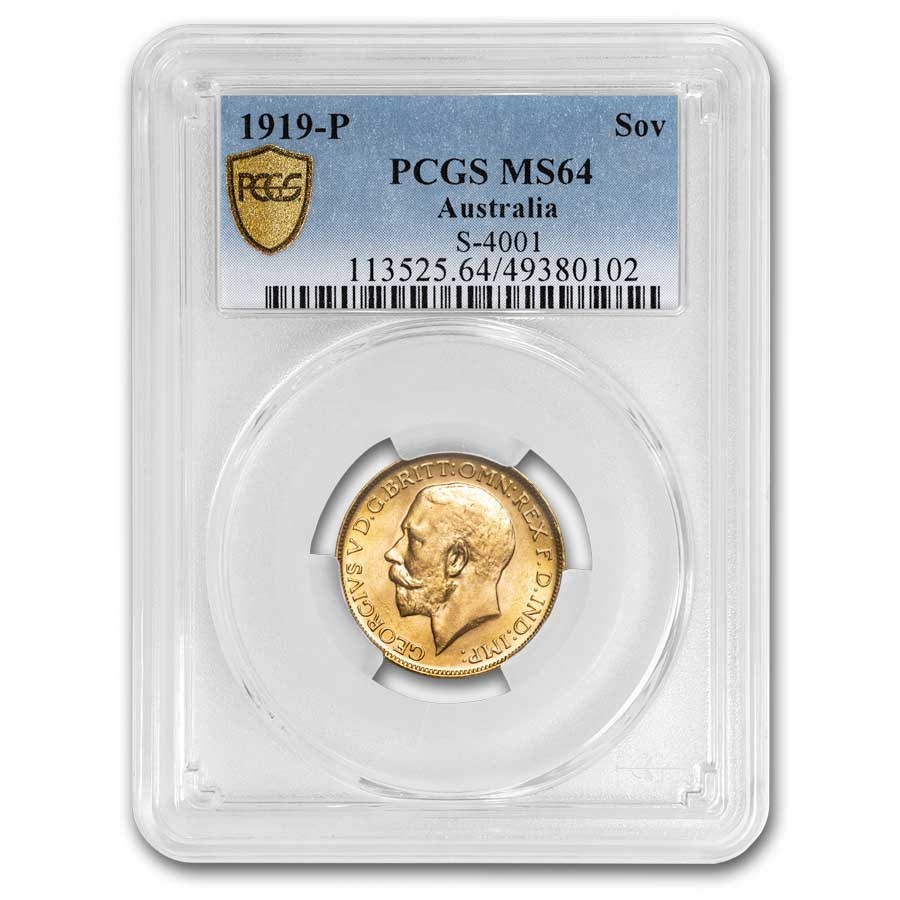 1919-P Australia Gold Sovereign George V MS-64 PCGS