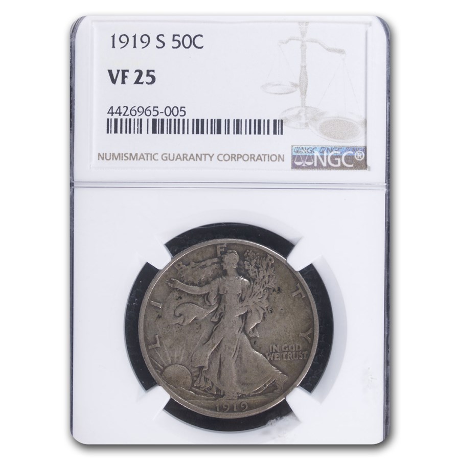 1919-S Walking Liberty Half Dollar VF-25 NGC