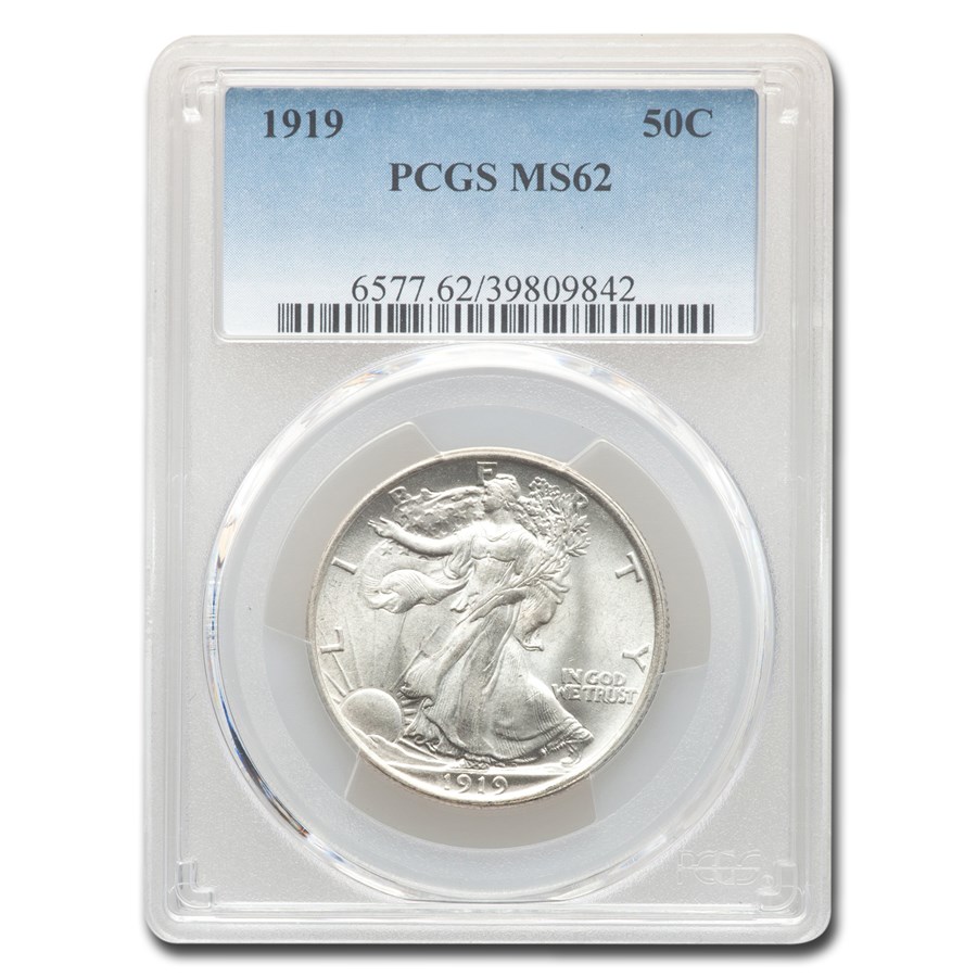 Buy 1919 Walking Liberty Half Dollar Ms-62 Pcgs 