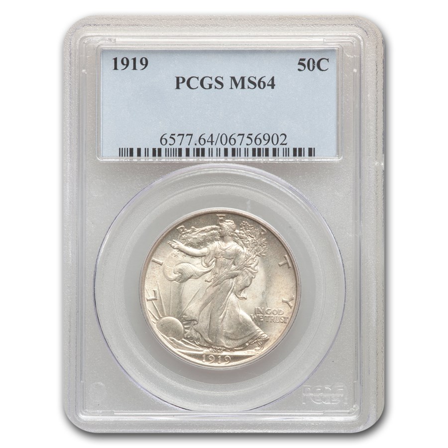 Buy 1919 Walking Liberty Half Dollar MS-64 PCGS | APMEX