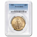 1920 $20 St Gaudens Gold Double Eagle MS-63 PCGS