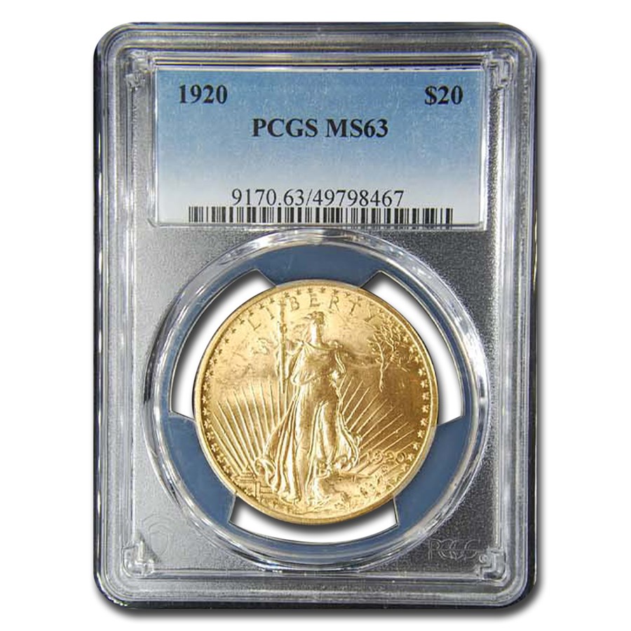 1920 $20 St Gaudens Gold Double Eagle MS-63 PCGS