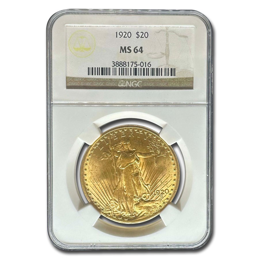 1920 $20 St Gaudens Gold Double Eagle MS-64 NGC