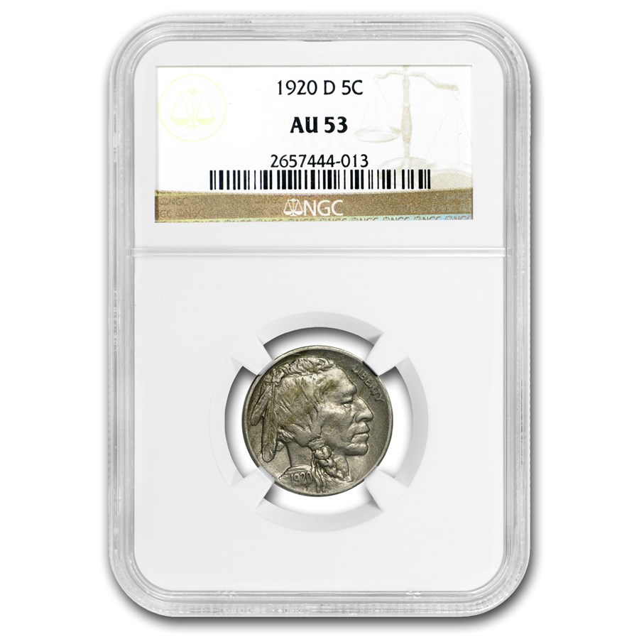 1920-D Buffalo Nickel AU-53 NGC