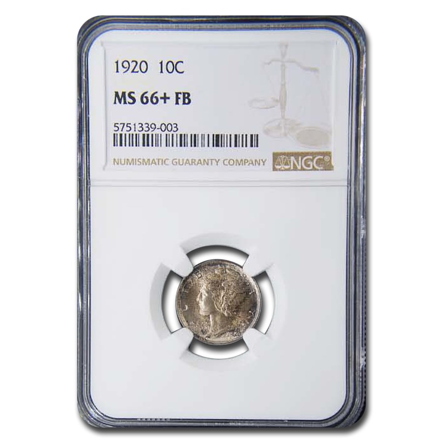 1920 Mercury Dime MS-66+ NGC (FB)