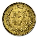 1920 Mexico Gold 2 Pesos BU