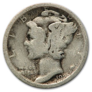 1920-S Mercury Dime Good/VG