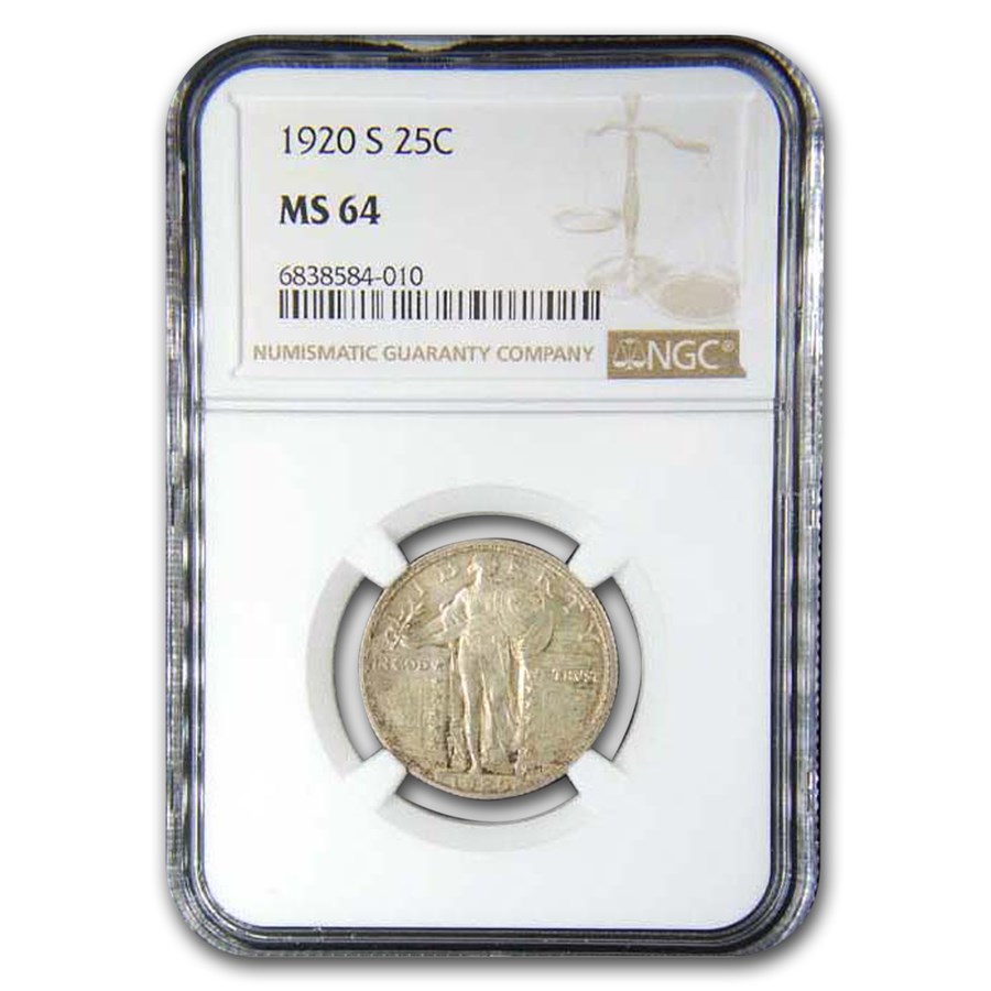 1920-S Standing Liberty Quarter MS-64 NGC