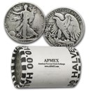 1920-S Walking Liberty Halves 20-Coin Roll Avg Circ