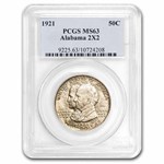 1921 2X2 Alabama Centennial Half Dollar MS-63 PCGS