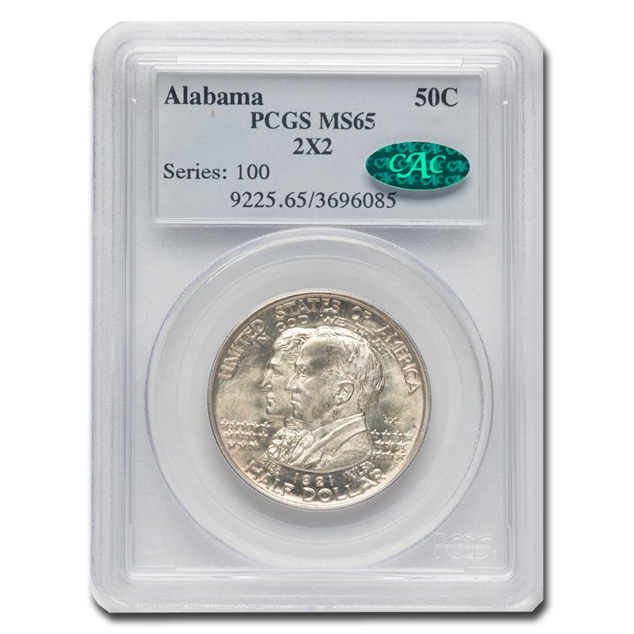 1921 2x2 Alabama Centennial Half Dollar MS-65 PCGS CAC