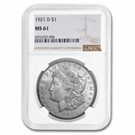 1921-D Morgan Dollar MS-61 NGC