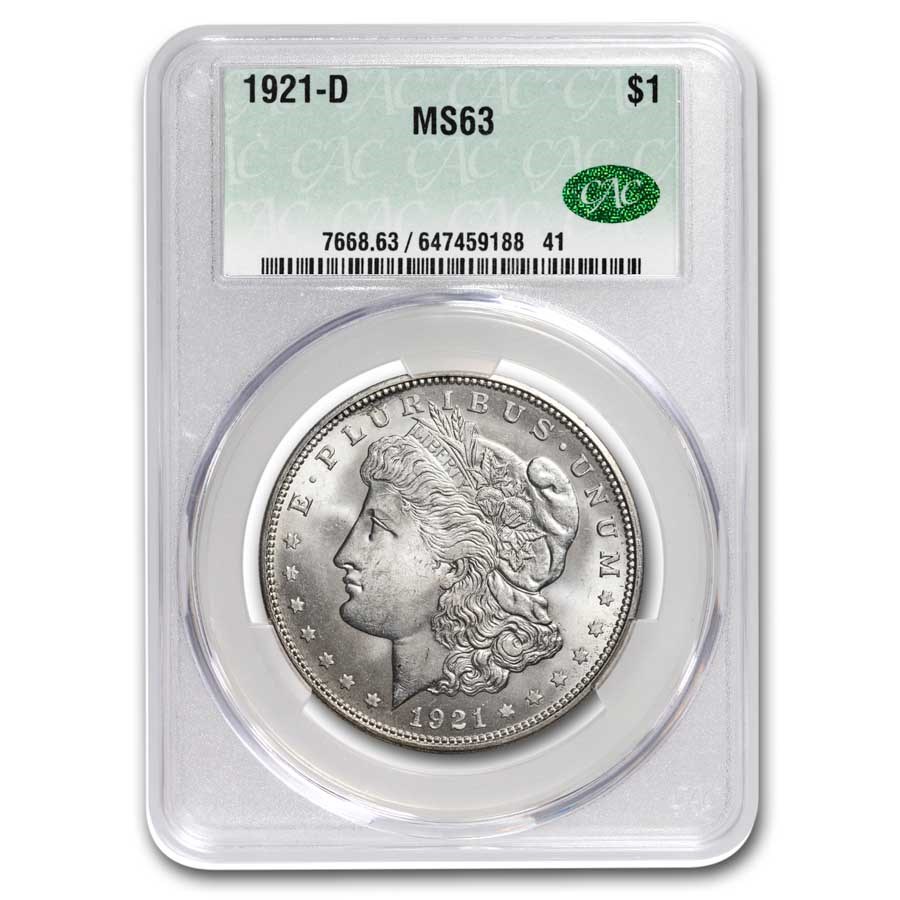 1921-D Morgan Dollar MS-63 CACG