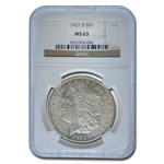 1921-D Morgan Dollar MS-63 NGC