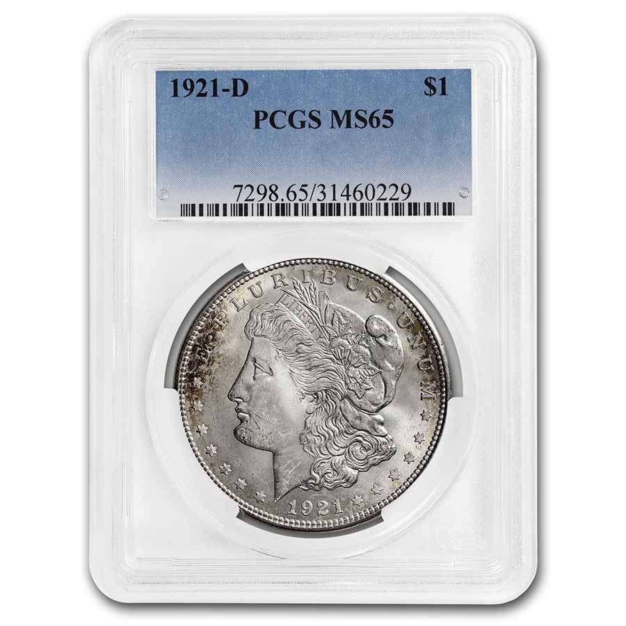 1921-D Morgan Silver Dollar MS-65 PCGS