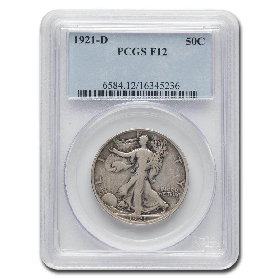 1921-D Walking Liberty Half Dollar Fine-12 PCGS