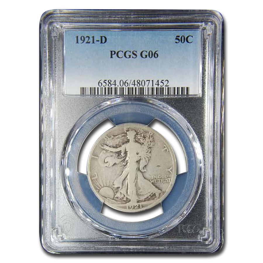 1921-D Walking Liberty Half Dollar Good-6 PCGS