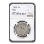 1921-D Walking Liberty Half Dollar VF-20 NGC