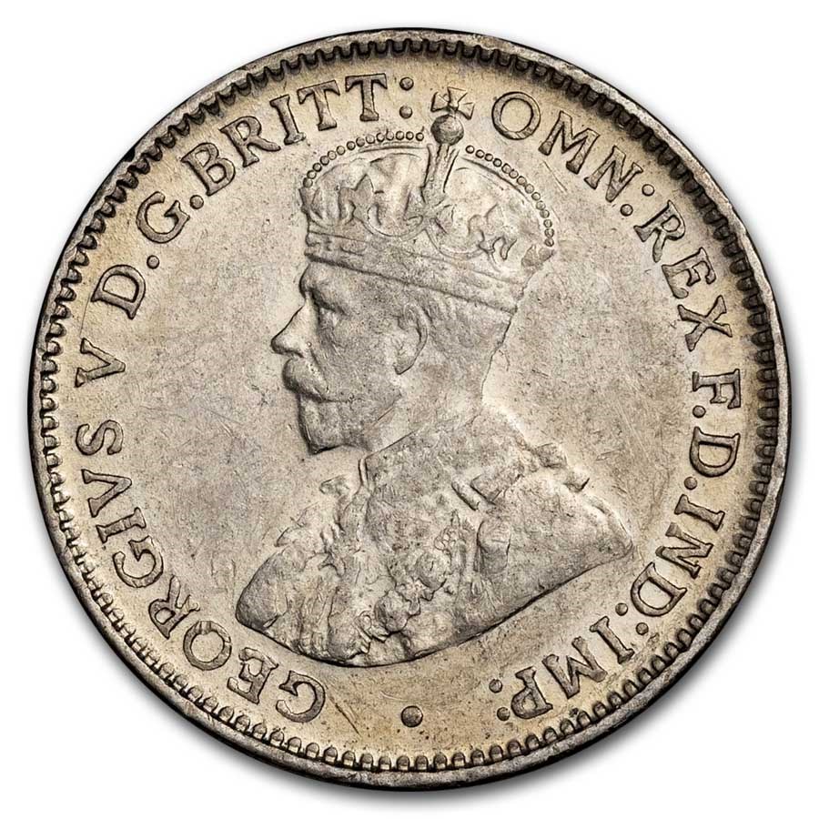 1921-M Australia Silver 3 Pence George V AU