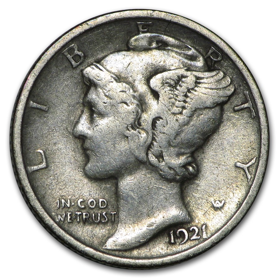 1921 Mercury Dime VF