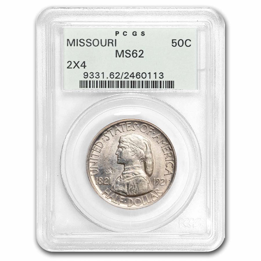 1921 Missouri Centennial Half Dollar MS-62 PCGS (2x4)