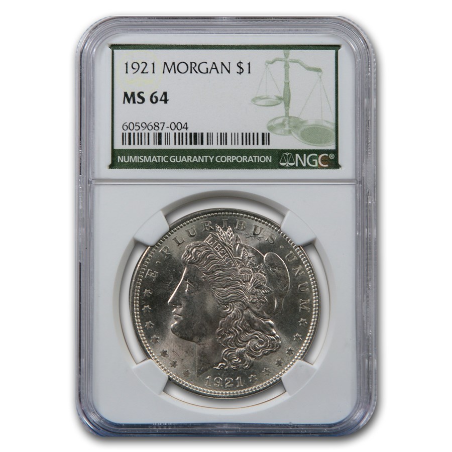 1921 Morgan Dollar MS-64 NGC (Green Label)
