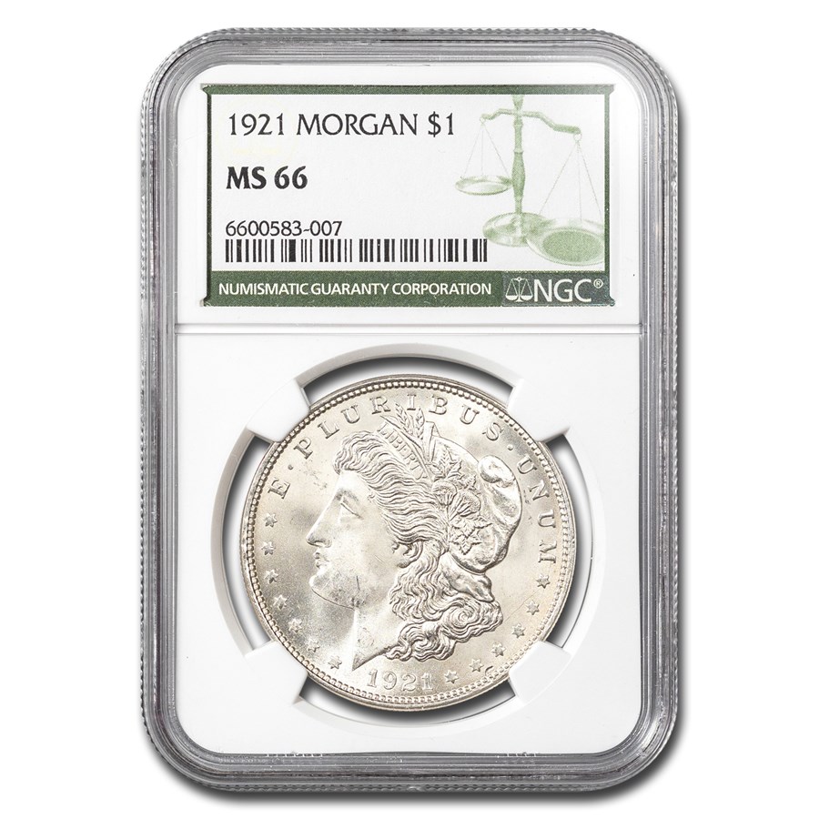 1921 Morgan Dollar MS-66 NGC (Green Label)