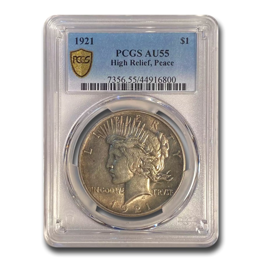 Buy 1921 Peace Dollar AU-55 PCGS | APMEX