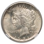 1921 Peace Dollar MS-62 NGC