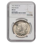 1921 Peace Dollar MS-62 NGC