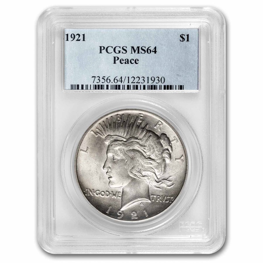 1921 Peace Dollar MS-64 PCGS