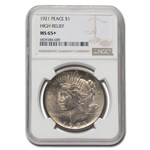 1921 Peace Dollar MS-65+ NGC