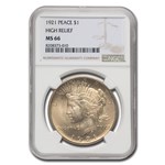 1921 Peace Dollar MS-66 NGC