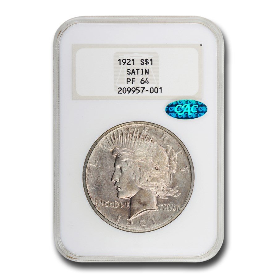 Buy 1921 Peace Dollar PF-64 NGC (Satin) | APMEX