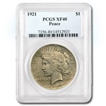 1921 Peace Dollar XF-40 PCGS