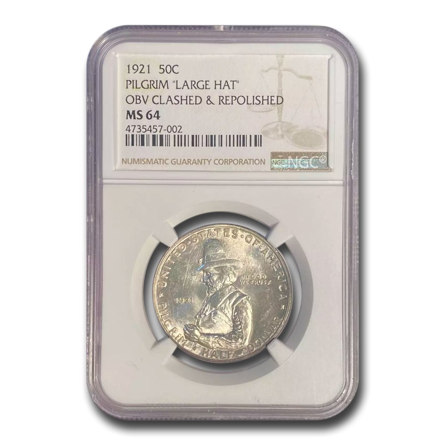 Buy 1921 Pilgrim Half Dollar Commem MS-64 NGC (Large Hat) | APMEX