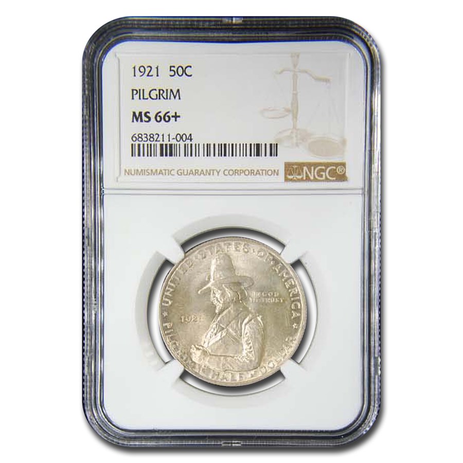 1921 Pilgrim Tercentenary Half Dollar MS-66+ NGC