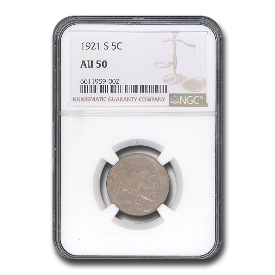 1921-S Buffalo Nickel AU-50 NGC