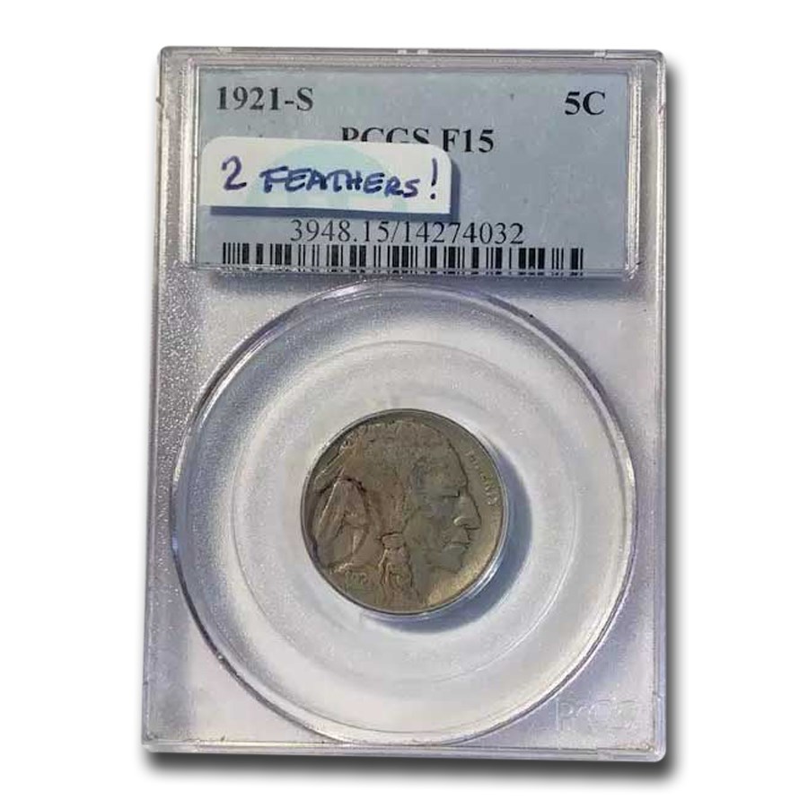 1921-S Buffalo Nickel Fine-15 PCGS