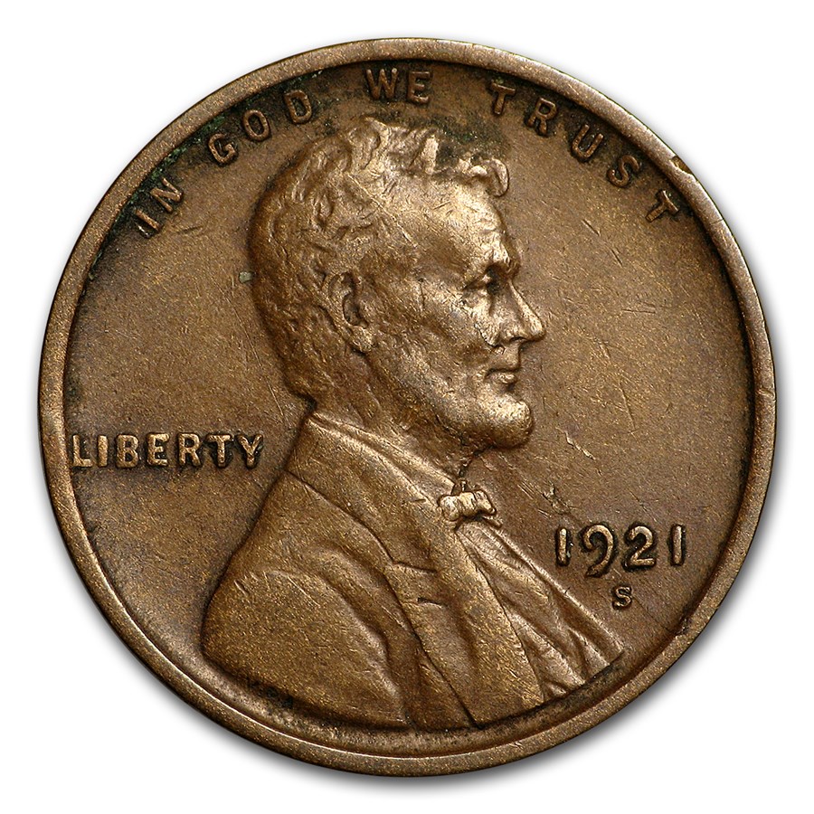 1921-S Lincoln Cent XF