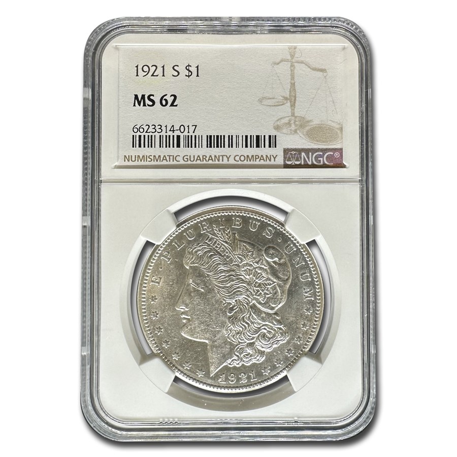 1921-S Morgan Dollar MS-62 NGC