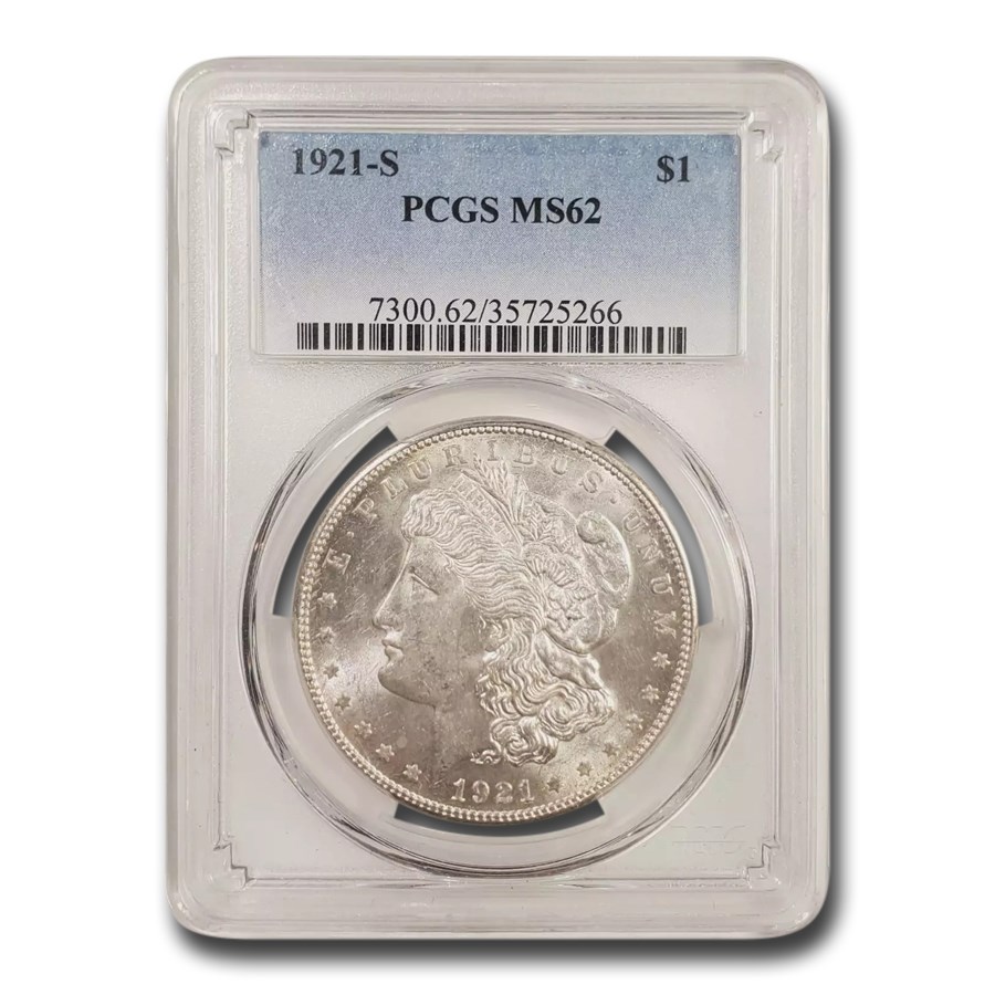 1921-S Morgan Dollar MS-62 PCGS