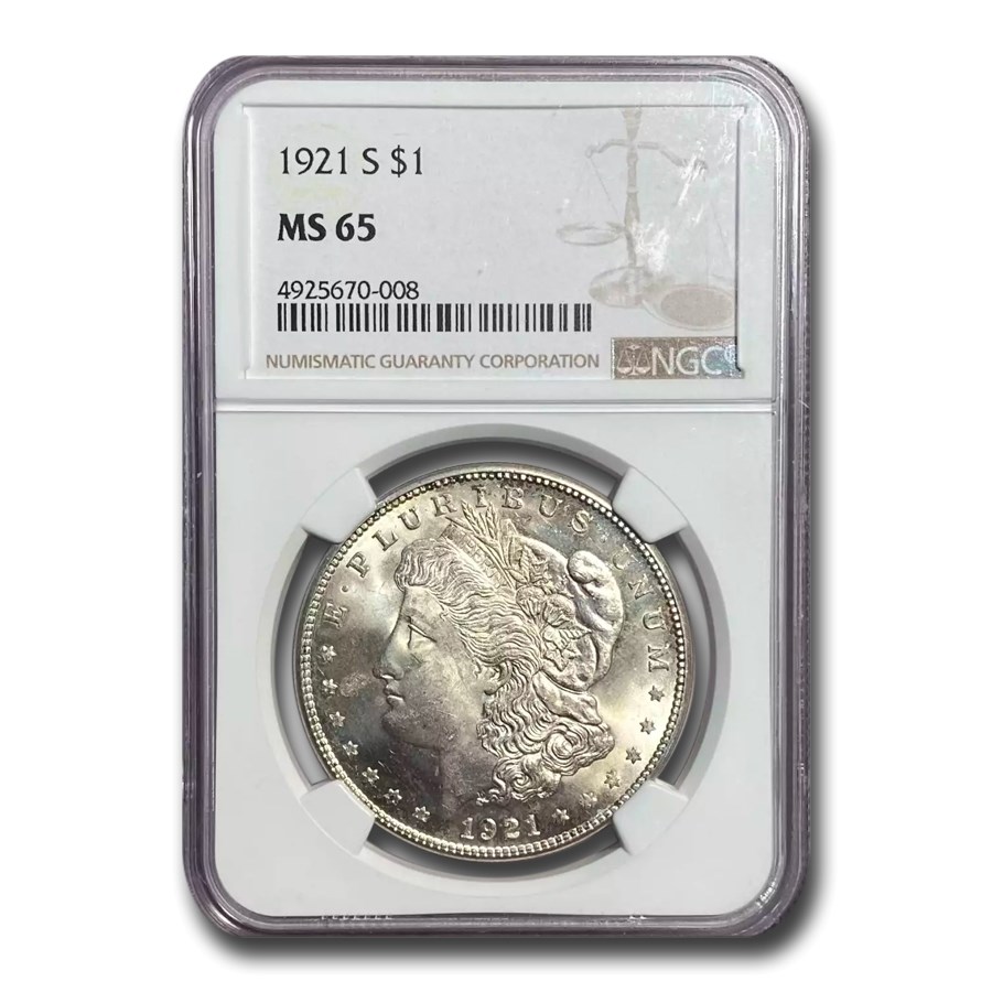 1921-S Morgan Dollar MS-65 NGC