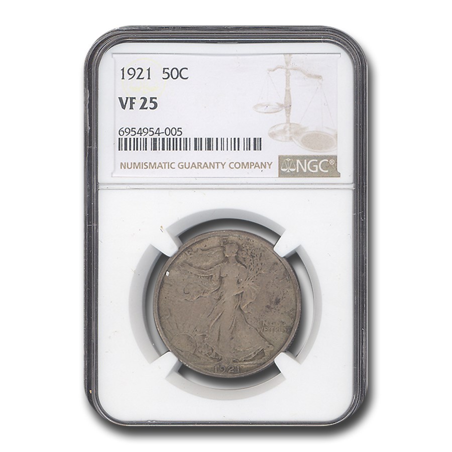 1921 Walking Liberty Half Dollar VF-25 NGC