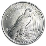 1922-1925 Peace Silver Dollar BU - w/Map Card