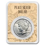 1922-1925 Peace Silver Dollar BU - w/Map Card