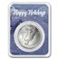 1922-1935 Peace Silver Dollar BU - w/Happy Holidays Card